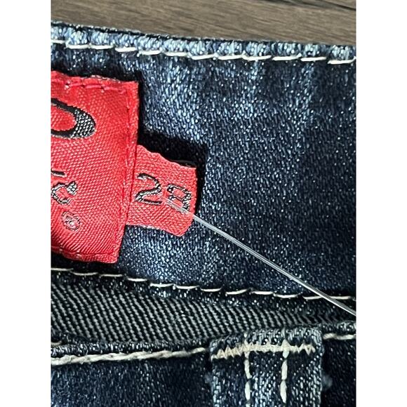 Tripp NYC Dark Blue Straight Leg Jeans with Zippers & Strap Accents - Picture 5 of 12